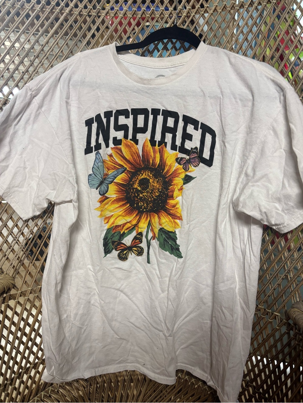 Inspired Sunflower Graphic Tee - White